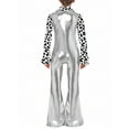 thumbnail image 2 of inhzoy Kids 70s Boys Disco Bell Bottom Jumpsuit Patchwork Metallic Zipper Up Bodysuit Dancewear Silver 8, 2 of 5