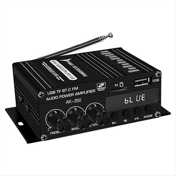 Amplificador de Audio -350 Clase AB para el Hogar, Amplificador de Sonido Digital Bluetooth, Amplificador Estéreo HiFi de 2 Canales para Coche