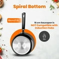 thumbnail image 3 of 8 Pieces Pots and Pans Set, Non Stick Kitchen Cookware Set, Induction Frying Pans 20cm, 28cm, Saucepan with Lids 20cm, 18cm, Non Induction Saucepan 16cm, Pots and Pans Set Nonstick, Black, 3 of 7