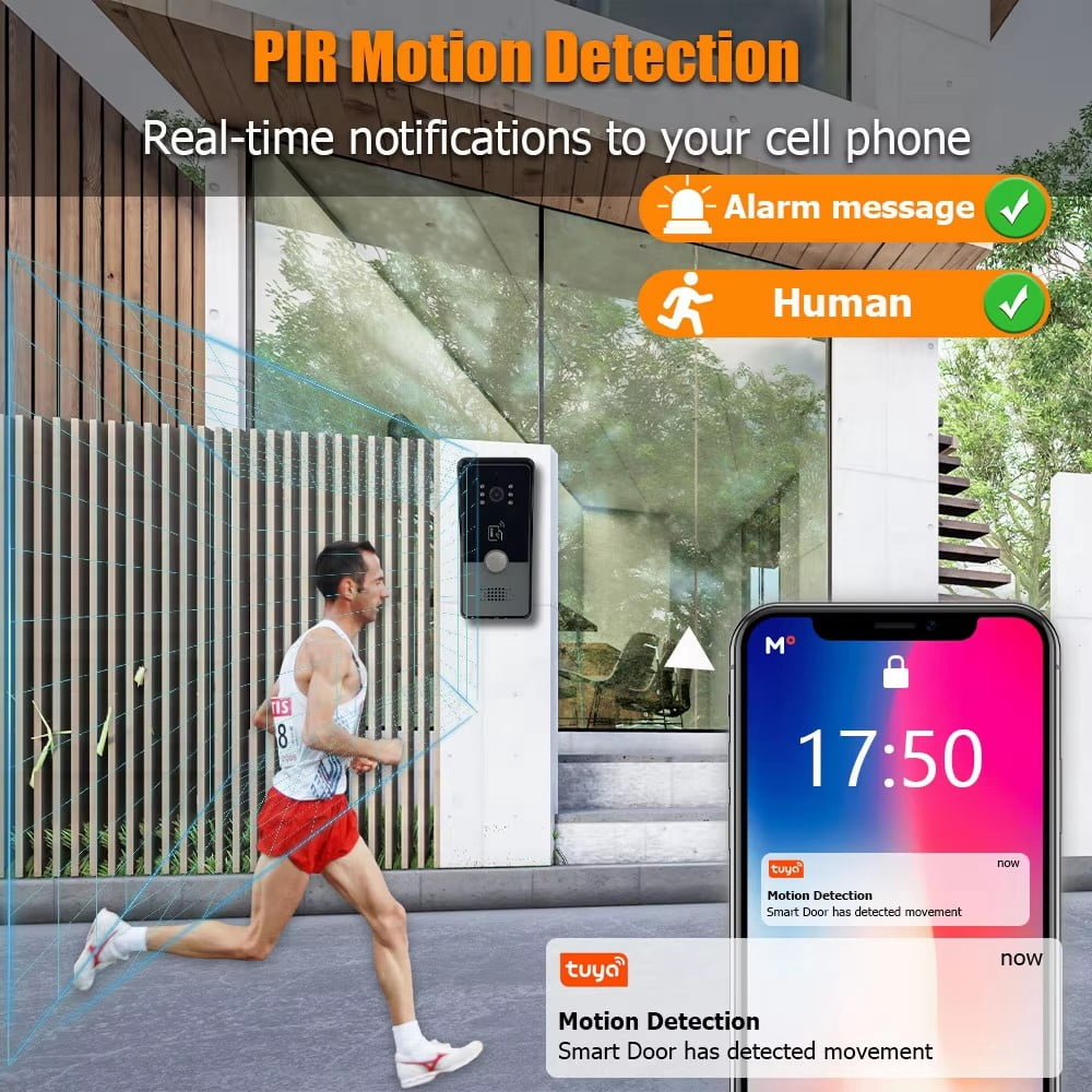 2 Wired Video Intercom System with 1080P Camera 7 Inch Touch Screen Monitor,WiFi Video Door Phone Kit,Motion Detect, 3 in 1 Remote Unlock,Tuya 32G