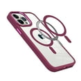thumbnail image 4 of For Apple iPhone 14 Plus (6.7") MagSafe Compatible Transparent Clear Acrylic with Color Frame Thick Hybrid TPU Hard Cover ,Xpm Phone Case [ Clear Burgundy ], 4 of 6