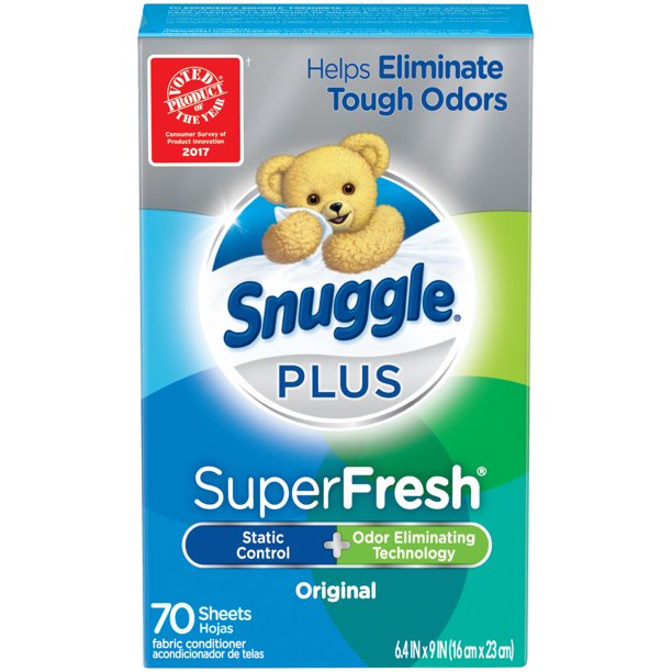 Snuggle Plus SuperFresh Fabric Softener Dryer Sheets with Static Control and Odor Eliminating
