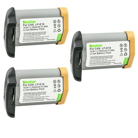 [Fully Decoded] Kastar 3-Pack LP-E19 Battery Compatible with Canon LP-E19 LP-E19N LP-E4 LP-E4N US 5751B002 Battery Canon LC-E4 LC-E4N LC-E19 LC-E19N Charger Canon EOS 1D X Mark II Mark 2 Camera