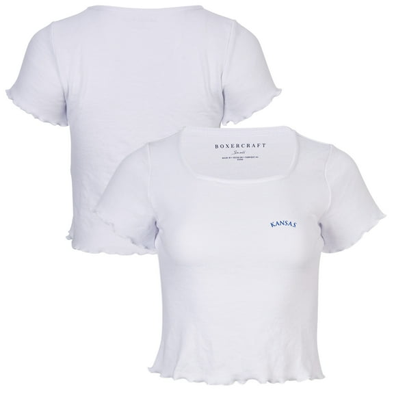 Women's White Kansas Jayhawks Baby Top T-Shirt