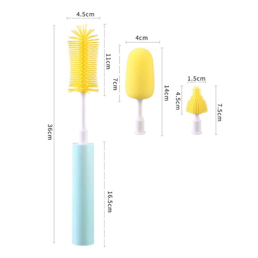 Electric Bottle Brush Cleaner 3 in Rechargeable Brush Head Set Silic