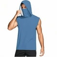 thumbnail image 6 of DDAPJ pyju Mens UPF 50+ Sun Protection Tank Tops with Mask 2025 Summer Sleeveless Hooded Shirt Cooling Ice Silk Hiking Fishing Shirts Rebajas Flash Blue XL, 6 of 9