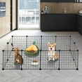 thumbnail image 3 of 6 piezas de corral plegable negro sin puerta para mascotas, cerca de hierro, caseta para cachorros, casa para ejercicios de entrenamiento, espacio para cachorros, gatitos, perros,, 3 of 5