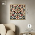 thumbnail image 5 of Ivory Floral Embroidery Chic Farmhouse Canvas Wall Art by Art Remedy, Gold Floater Frame, 30"x30", 5 of 7