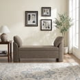 thumbnail image 2 of Usaint Upholstered Storage Bench, Padded Armrest Bedroom Bench for Bedroom, Entryway, Living Room, Brown, 2 of 9