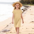 thumbnail image 5 of Ynynloco Toddler Girl Cotton Casual Dress Summer Short Sleeve Loose Basic Tunic Playwear Shirt Dresses, 5 of 9