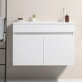 Elegant Stylish 36Inch White Wall Mounted Bathroom Vanity with Solid