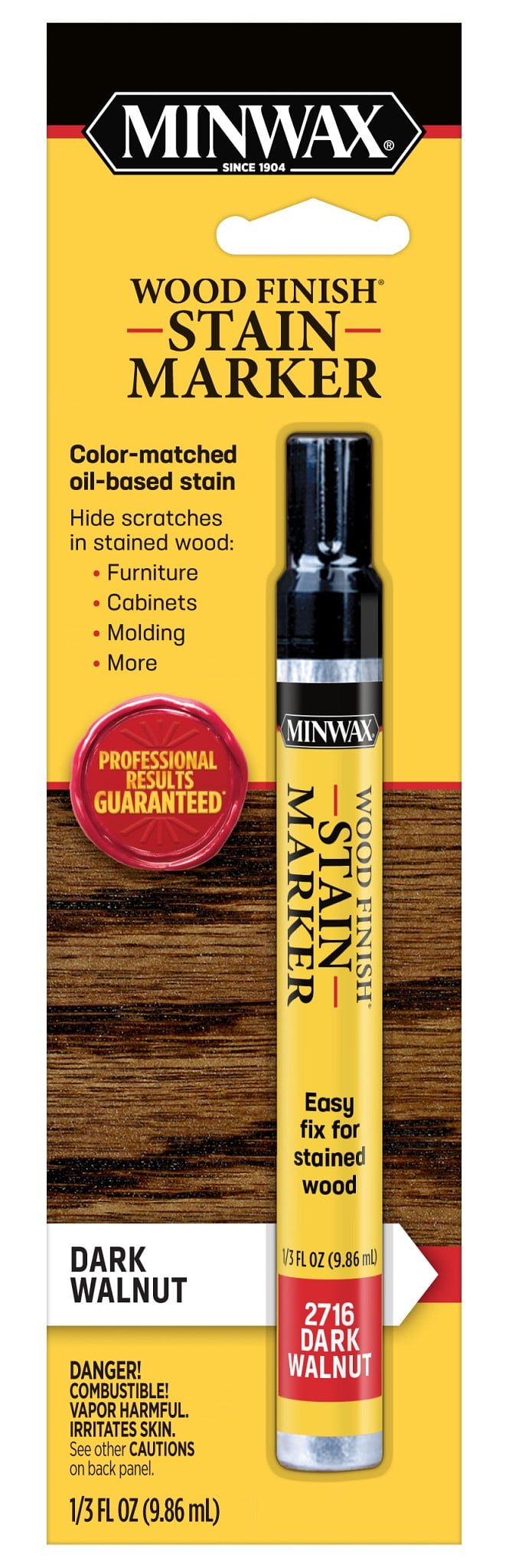 Minwax Wood Finish Stain Marker, Dark Walnut, .33 oz