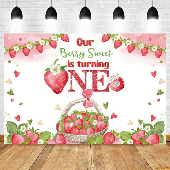 Fruit Strawberry Theme Birthday Party Backdrop Sweet Baby Shower Kids Portrait Photography Background r Banner Photo Studio