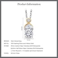 thumbnail image 4 of Gem Stone King 925 Sterling Silver and 10K Yellow Gold White Moissanite and White Lab Grown Diamond Pendant Necklace for Women (1.43 Cttw, with 18 inch Chain), 4 of 4
