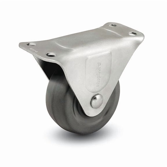 Shepherd Hardware Plate Caster,Rigid,Rubber,2 1/2"H PRQ20122ZN-3H