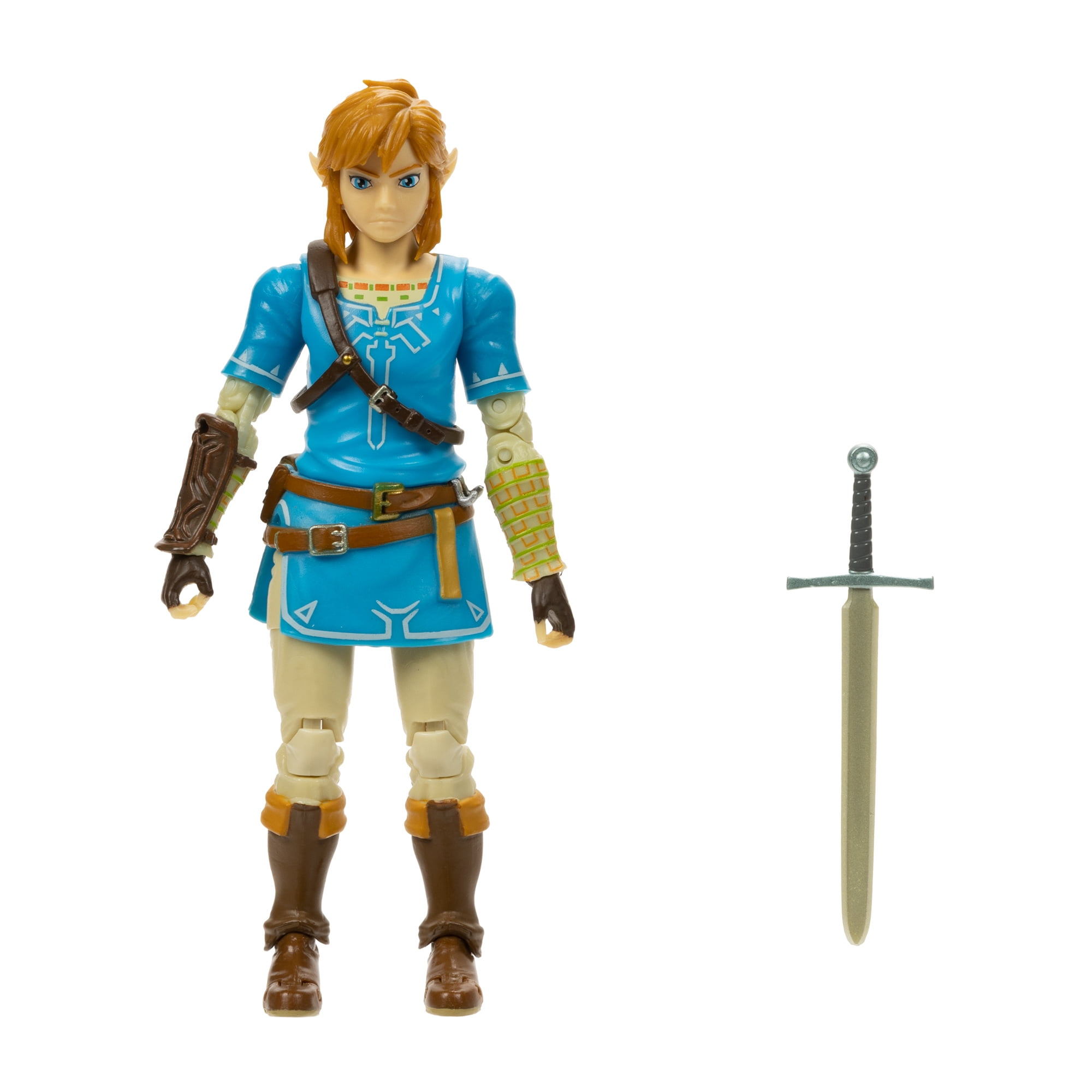 The Legend of Zelda Breath of the Wild Link 4 inch Action Figure with Soldiers Broad Sword