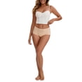 thumbnail image 2 of INSPIRE CHIC Women's Floral Lace Briefs Panties Breathable Comfortable Mid Rise Underwear Beige L, 2 of 4