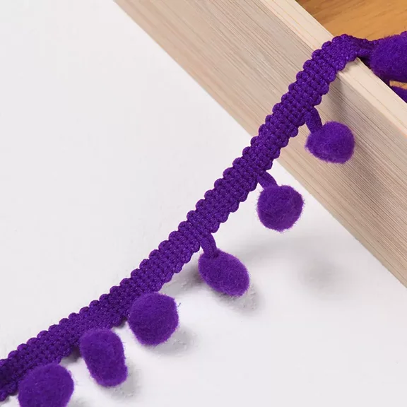 Namzi 20 Yards Pom Fringe Trim,Mini Ball Tassel,0.98inch Wide Soft Pompom Fringed Ribbon,E20