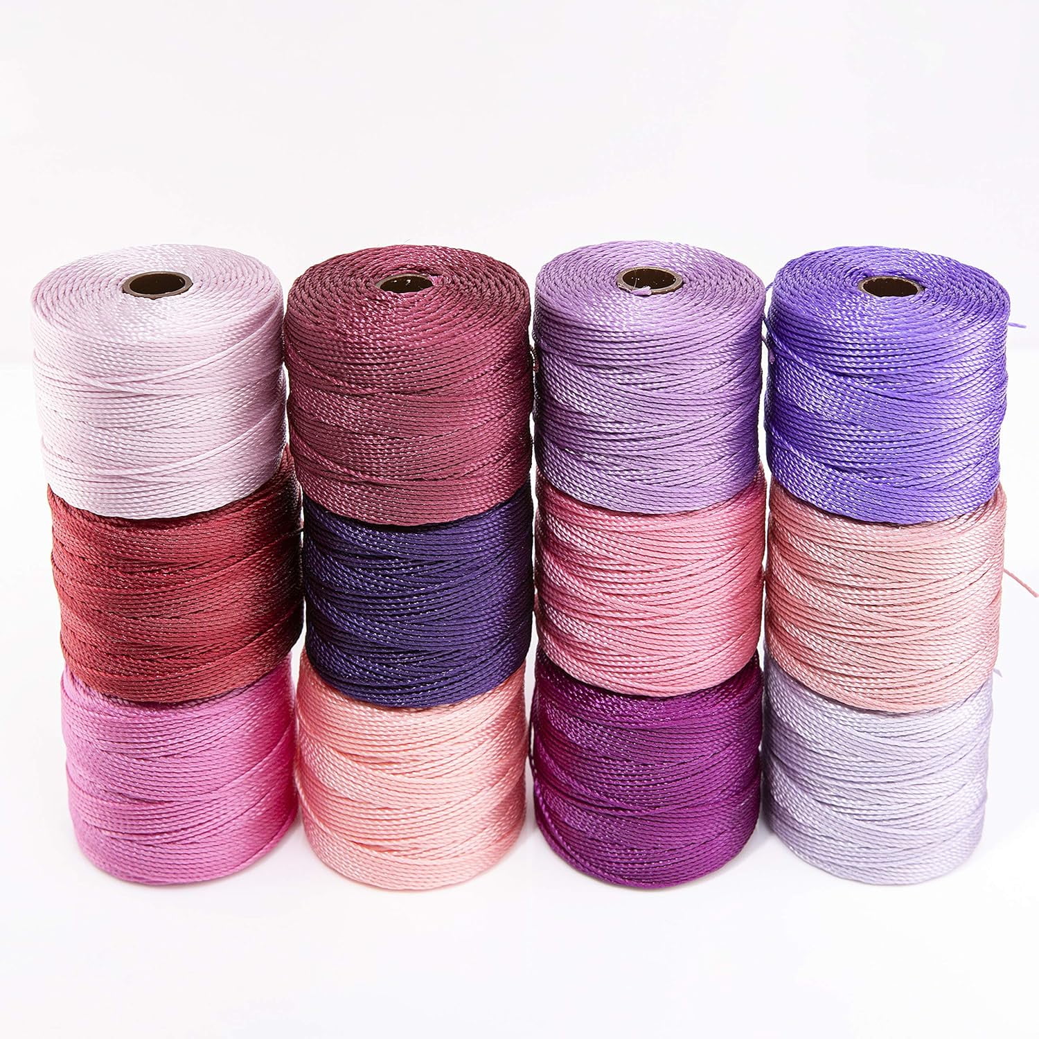 The Beadsmith S-Lon Bead Cord – .5 mm Nylon Cord, 12-Pack, Spring Mix, TEX210, 77 Yards