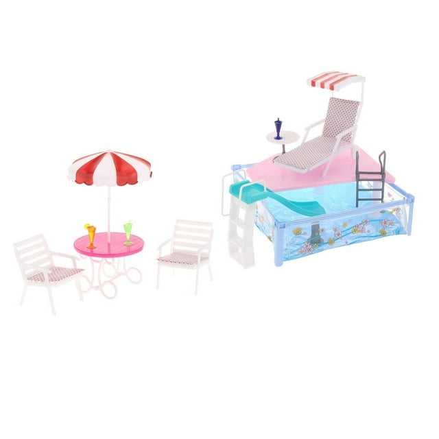 serony Doll Pool Playset Simulation Parties Creative Bath Fun Slide Accessories Summer Kids Gift Fun And Creative Girls