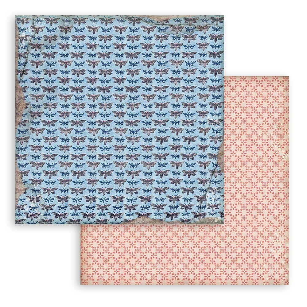 Stamperia Backgrounds Double-Sided Paper Pad 12"X12" 10/Pkg-Vintage Library, 10 Designs/1 Each
