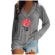thumbnail image 2 of Ichuanyi Liquidación Mujeres Fashion Investment Lo suelto Valentín Impresión de la manga completa V BLUSEL ICHUANYI WER202308243491, 2 of 4