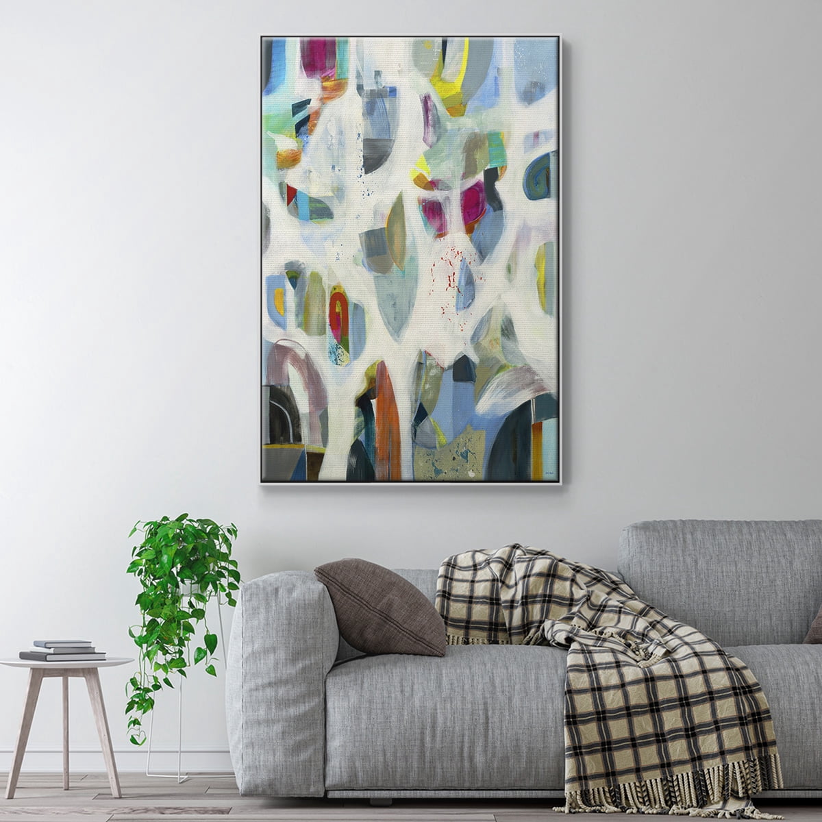 Interaction Framed Premium Gallery Wrapped Canvas - Ready to Hang - 25 x 37 - White Floating Frame