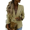 thumbnail image 4 of VEKDONE Women's Long Sleeve Tweed Balzer Jacket with Pocket Elegant Slim Fit Work Office Business Casual Tweed Blazer Coat 2025 Clearance on Sale S,M,L,XL, 4 of 6