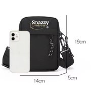 Unisex Black Nylon Messenger Bag