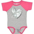 thumbnail image 3 of Inktastic Lung Cancer Awareness White Ribbon Around Heart Boys or Girls Baby Bodysuit, 3 of 5