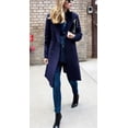 thumbnail image 2 of FUNING Women's Basic Designed Notch Lapel Double Breasted Mid-Long Wool Pea Coat, 2 of 5