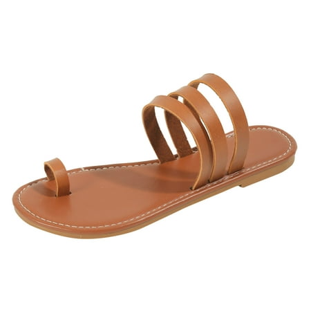 

Pedort Sandals Shoes For Women Dressy Summer Sandals with Strappy for Women Summer Wedding Womens Sandals Open Toe Brown 42