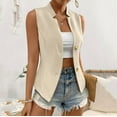 thumbnail image 4 of Quinlirra Women Blazer Vest Women's Spring And Summer New Fashion Ladies Solid Color Front Button Suit, 4 of 5