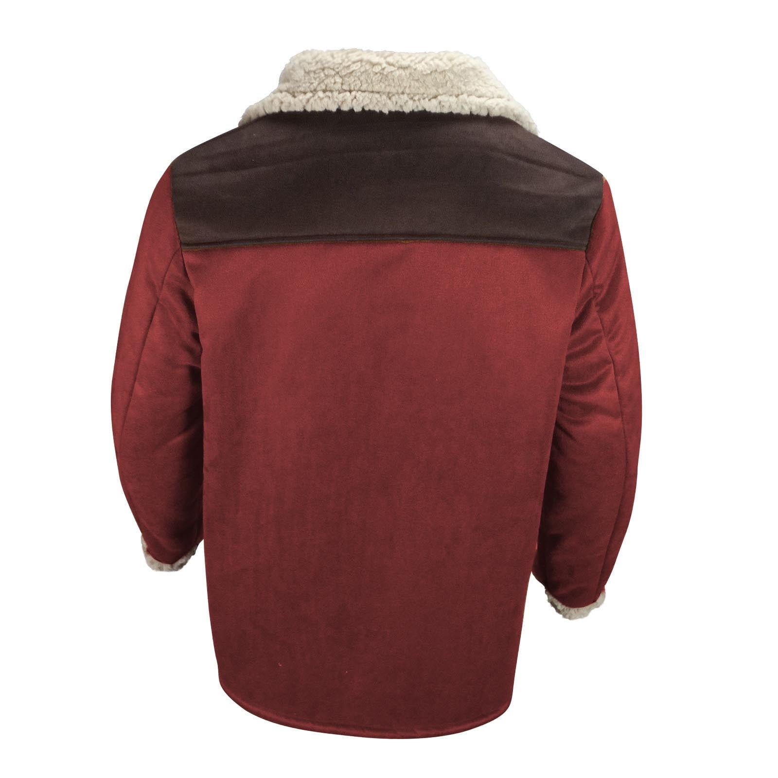 Yiliang Mens Pea Jacket Sherpa Lined Y2K Classic Notched Collar