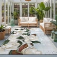 thumbnail image 2 of 4'x6' Area Rugs, Spring Magnolia Flower Indoor Outdoor Area Rug for Living Room Bedroom, White Floral Botanical Light Blue Washable Bathroom Rugs Kitchen Floor Carpet Mats Home Decor Aesthetic, 2 of 8