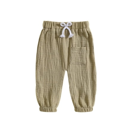 

jaweiwi Toddler Kids Boys Girls Harem Pants 0 6M 12M 18M 24M 2T 3T Casual Elastic Waist Front Pocket Long Bloomers Baby Sweatpants