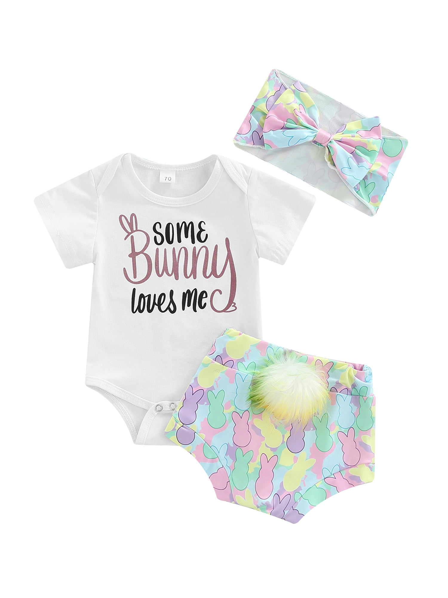 Little Boys&Girls Cotton Bodysuit Happy Easter Rabbit Print Layette 0-18 Months Infantwear Spring/Summer