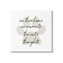 Narrate Cat's Thoughts Paw Shape Typography Graphic Art Gallery Wrapped Canvas Print Wall Art