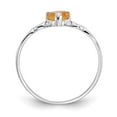 thumbnail image 2 of 10K White Gold Ring Band with Stones (11) November Citrine Heart Yellow, 2 of 5