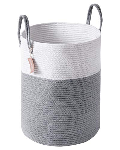 Cotton Rope Laundry Baskets YOUDENOVA Woven Laundry Hamper Tall Storage Bask 