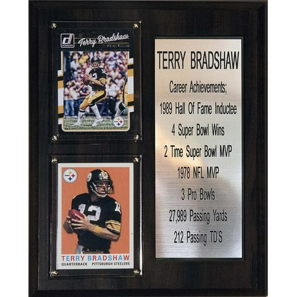 C & I Collectables 810TBRADSHAWST 8 x 10 Po Éponge Bradshaw MLB Pittsburgh Steelers Carrière Stat Plaque
