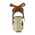 thumbnail image 2 of BLISSFUL STEP Chaussures pour Femmes Sandales Espadrilles à Talon Compensé Haut Bout Rond Brun 9, 2 of 7