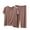 Khaki, variant on Bovxnpu Women's Pajamas Set Cotton Loose Floral Short Sleeve Capris Pants Pajamas Set