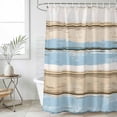 thumbnail image 6 of Vintage Geometric Blue Shower Curtain Set - Extra Long 72" x 96" Washable Bathtub Curtain with 12 Hooks, Abstract Country Shabby Wood Grain Waterproof Fabric Stall Shower Curtains for Bathroom Décor, 6 of 6