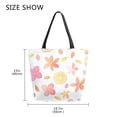 thumbnail image 5 of FORMRS Womens Canvas Tote Bag with Zipper Inner Pocket Shoulder Handbag, White Floral Orange, 5 of 7