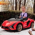 thumbnail image 2 of VOLTZ TOYS Lamborghini SIAN FKP 37 12V Ride on Car with Scissor Doors and Remote Control, Licensed - Red, 2 of 7