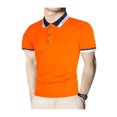 thumbnail image 1 of Sunloudy Hombres Verano Slim Fit Camisa, Contraste Color Solapa Manga Corta Casual Tops para Novio, Marido, Padre Sunloudy moda, 1 of 6