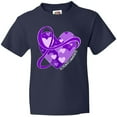 thumbnail image 3 of Inktastic Alzheimers Awareness Purple Ribbon Around Heart Youth T-Shirt, 3 of 5