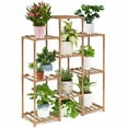 Legines 6Tier Wooden Plant Stands for Indoor/Outdoor Holds 9 Potted