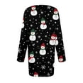 thumbnail image 5 of Christmas Plus Size Tops for Women 4x-5x Fall V Neck Shirts Snowman Print T-Shirt Long Sleeve Tops Large Casual Womens Clothing, 5 of 5